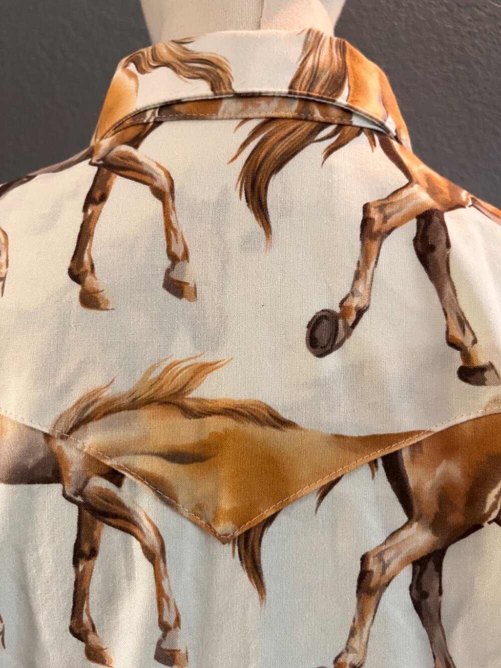 VINTAGE PANHANDLE SLIM WESTERN RUNNING HORSES WOMEN'S WESTERN SNAP FRONT SHIRT L - Picture 7 of 12